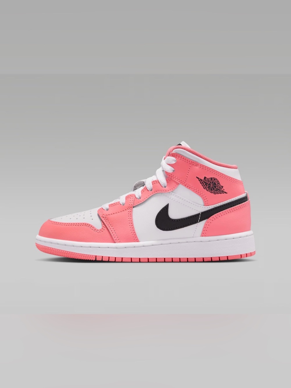 NWT Nike Kids' Air Jordan 1 Mid Pink/White Big Kids 6Y